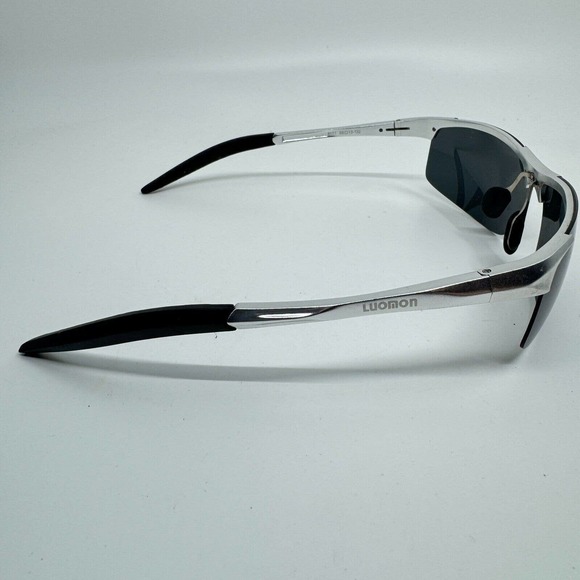 LUOMON 8600 C4 Men's Polarized Shield Sunglasses Al-Mg Aloy Silver Frame H9971 - Picture 4 of 7